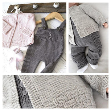 Tiny tots top down cardigan and overalls - P116