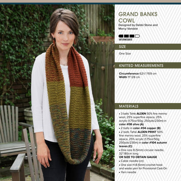 Tahki Yarns Grand Banks Colorblock Cowl Knitting Pattern