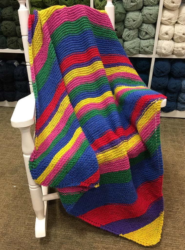 Plymouth Yarn Diagonal Baby Blanket Knitting Pattern
