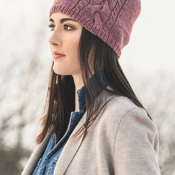 Blue Sky Fibers Claremont Cabled Hat Knitting Pattern