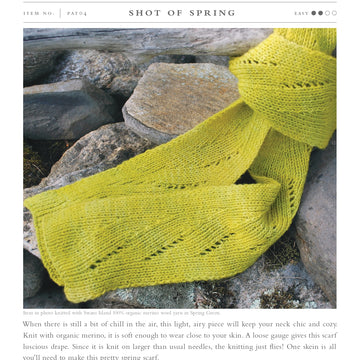 Swans Island Shot of Spring Scarf Knitting Pattern