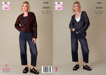 Sweater & Cardigan 6446 knitted in King Cole Firefly Aran