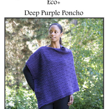 Cascade Yarns A Deep Purple Poncho Cape Knitting Pattern