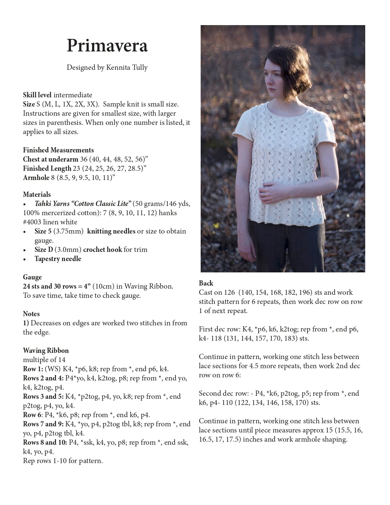 Wildflowerknits Primavera Jumper Knitting Pattern