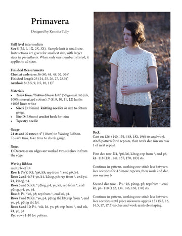 Wildflowerknits Primavera Jumper Knitting Pattern