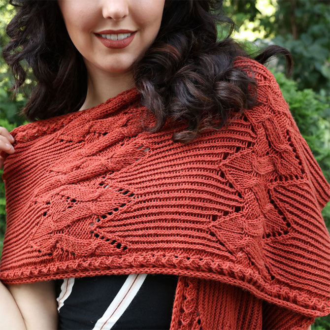 Plymouth Yarn M102 Copper Island Wrap Knitting Pattern