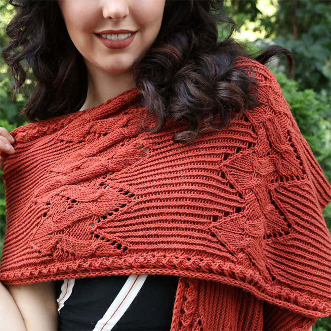 Plymouth Yarn M102 Copper Island Wrap Knitting Pattern