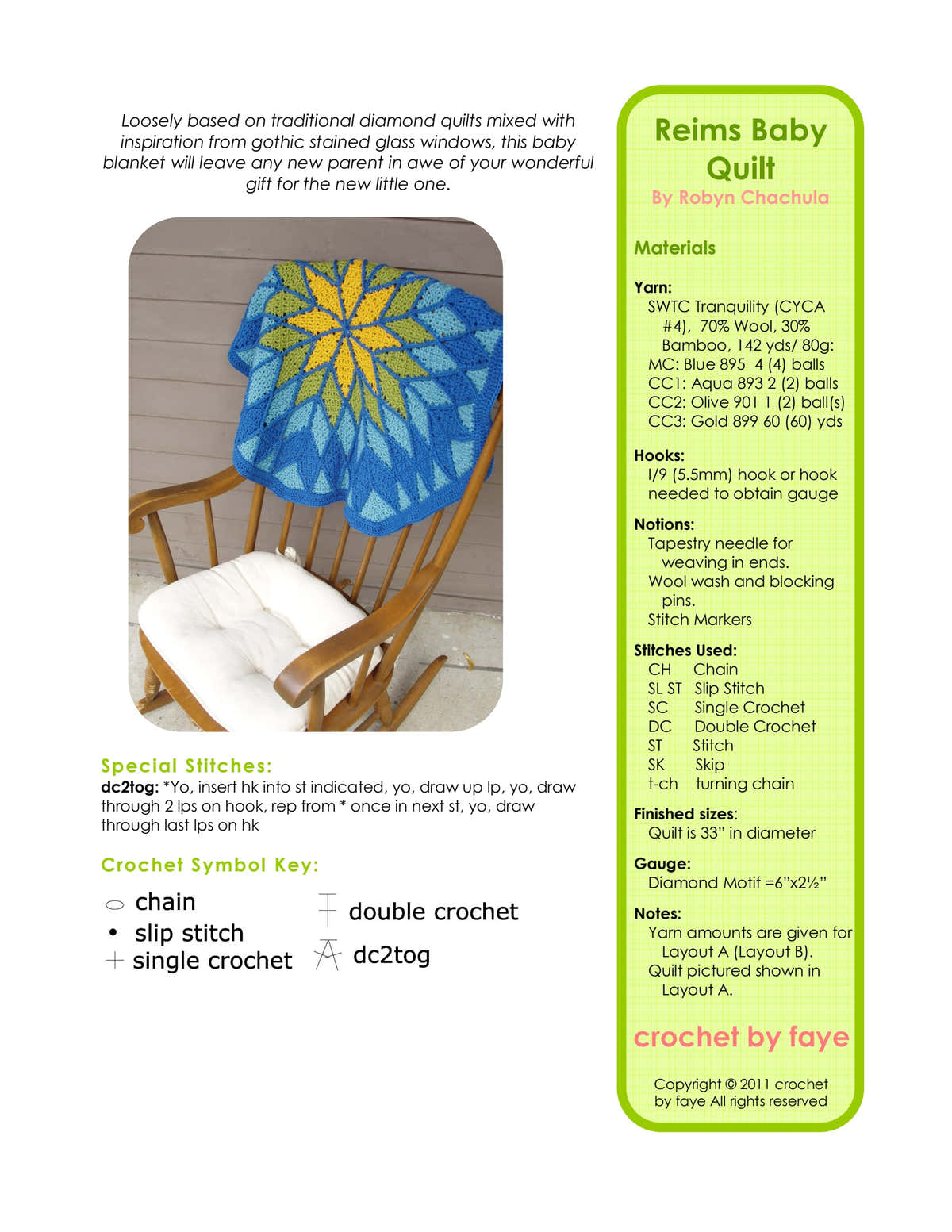 Crochet by Faye Reims Baby Quilt Pattern