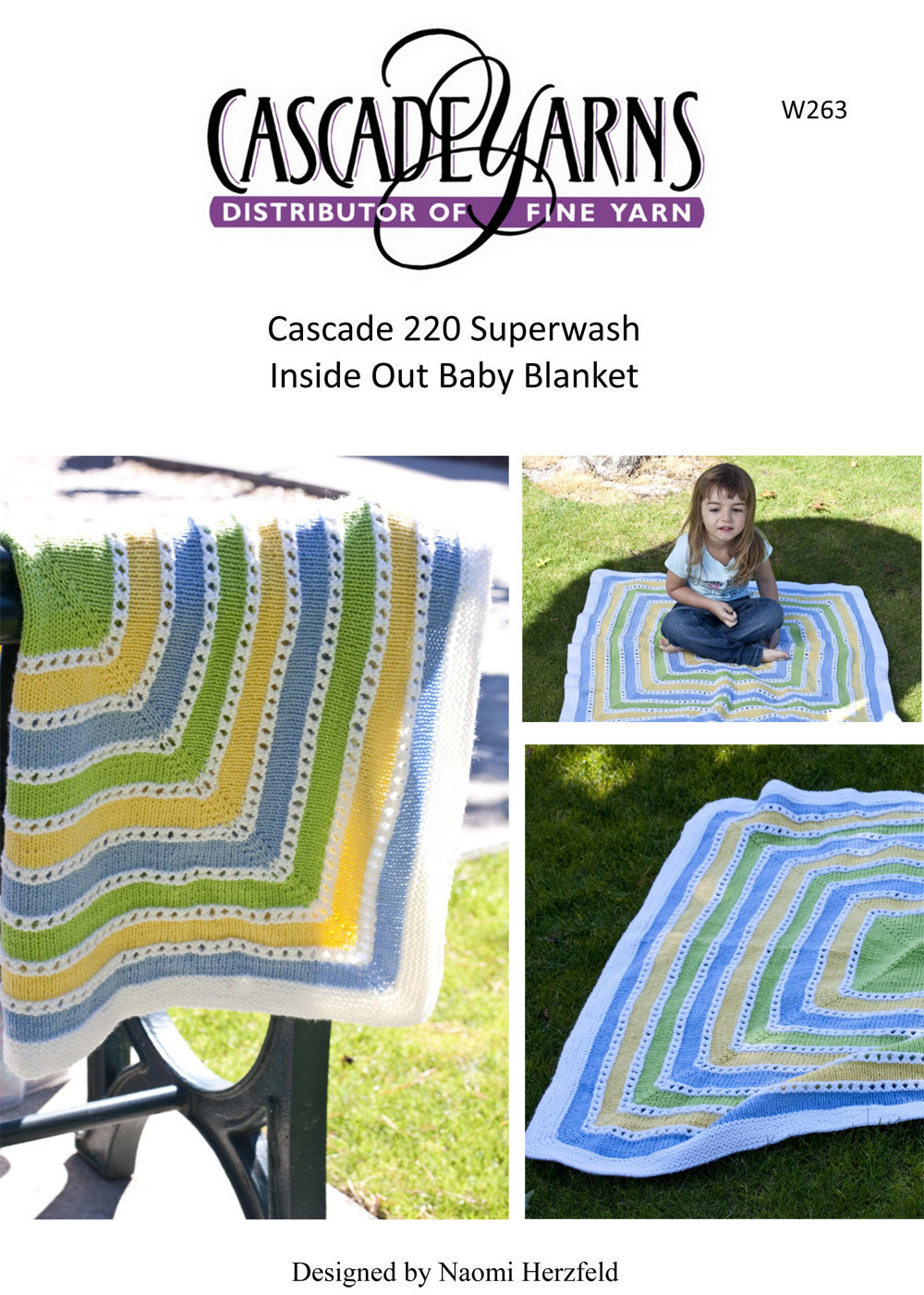 Cascade Yarns W Superwash Inside Out Baby Blanket Knitting