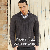 Debbie Bliss Shawl Collared Sweater Knitting Pattern