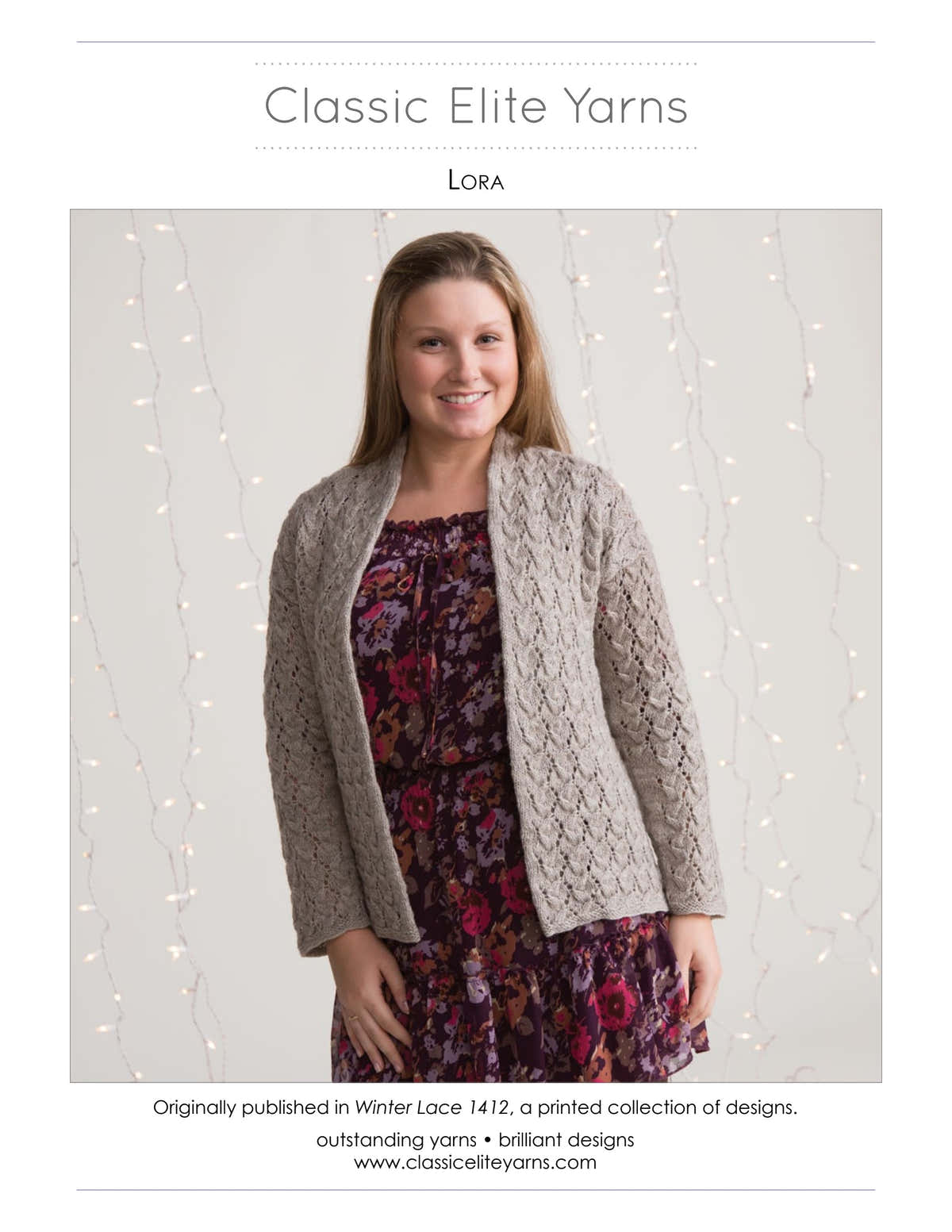 Classic Elite Yarns Lora Cardigan Knitting Pattern