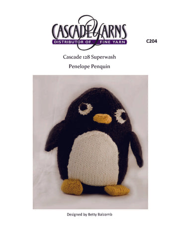 Penelope Penquin in Cascade Yarns Cascade 128 Superwash - C204 - Free PDF