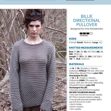 Stacy Charles Fine Yarns Billie Directional Pullover Pattern