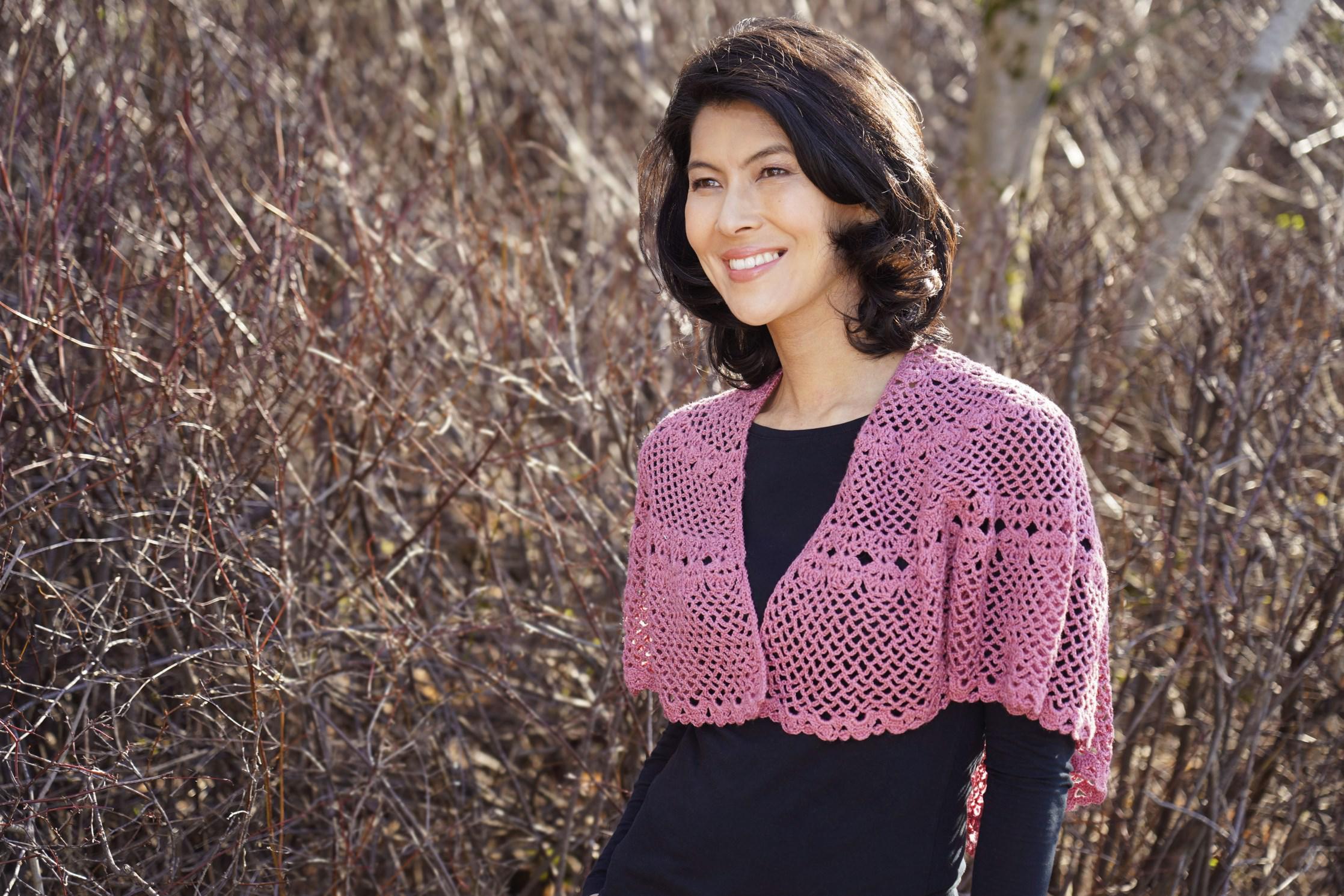 Cascade Yarns FW Rose Petal Lace Shawl Crochet Pattern