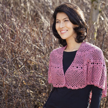 Cascade Yarns FW Rose Petal Lace Shawl Crochet Pattern