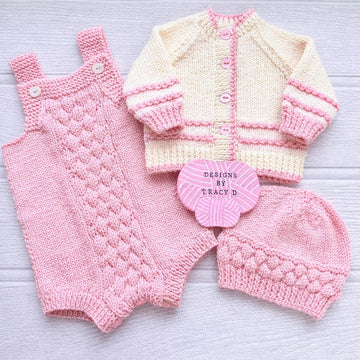 Juniper Baby Romper, Cardigan, Hat & Booties 0-6mths