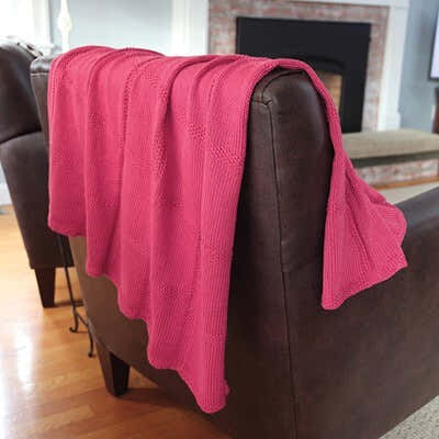 Valley Yarns Seed Plaid Throw Knitting Pattern