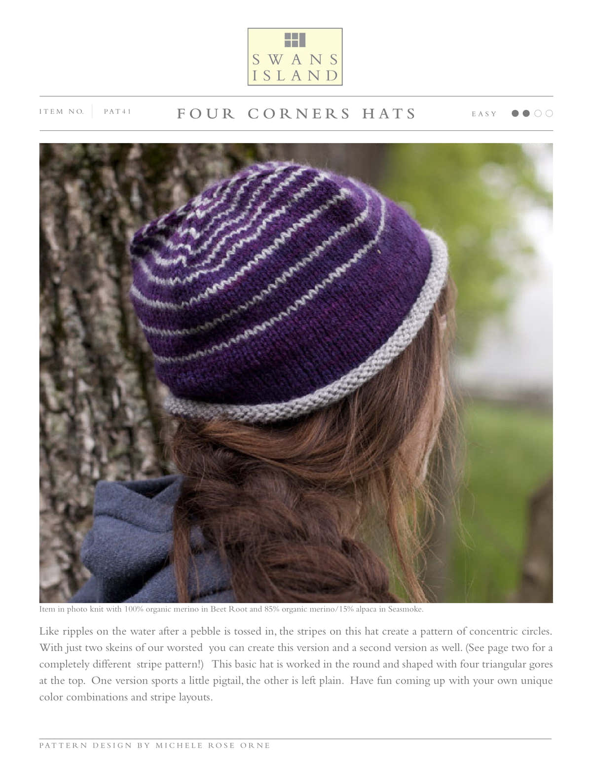 Swans Island Four Corners Hat Knitting Pattern
