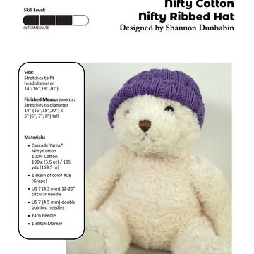 Cascade Yarns W Nifty Ribbed Hat Knitting Pattern