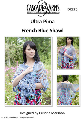 French Blue Shawl Crochet Pattern