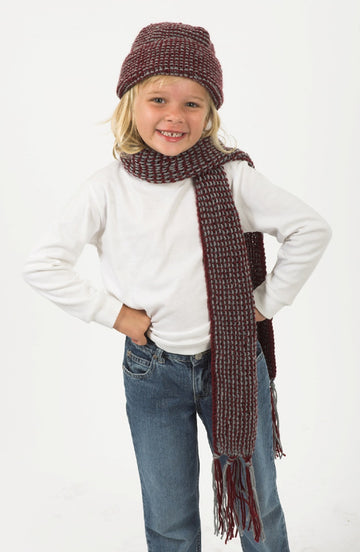 Side to Side Hat and Scarf in Plymouth Encore Worsted - F216 - PDF
