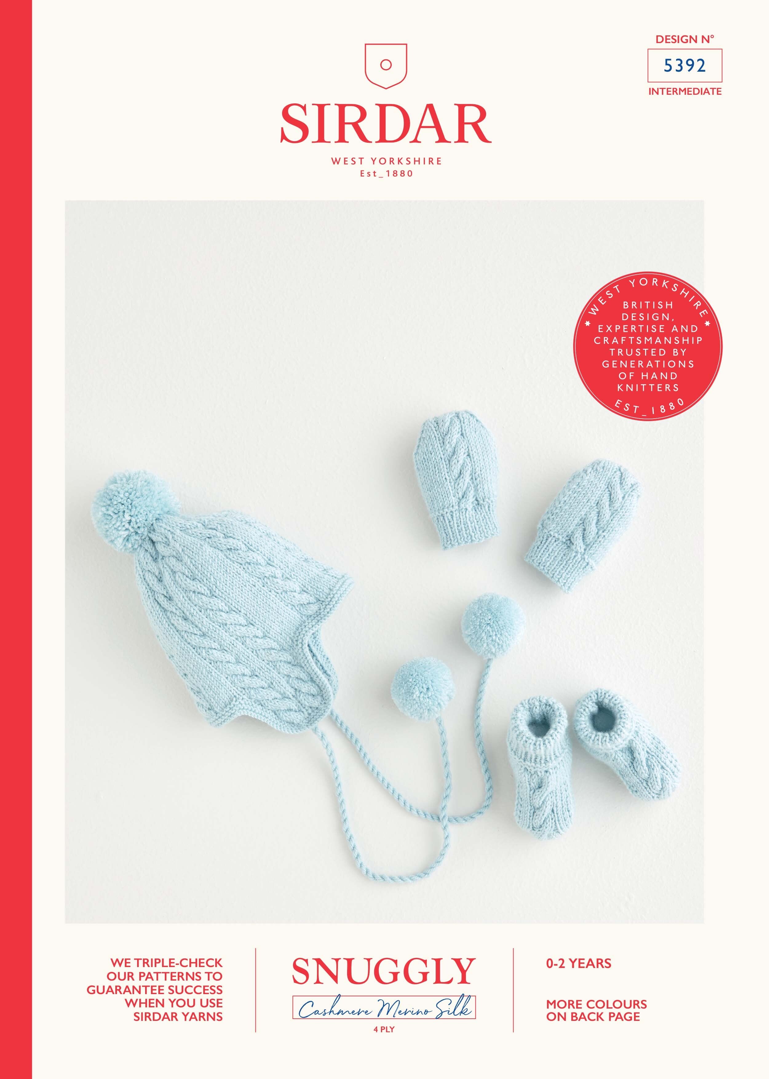 Sirdar Pom Pom Hat, Mittens & Bootees Knitting Pattern