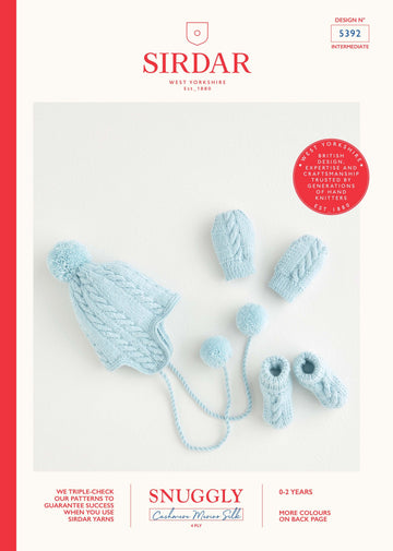 Sirdar Pom Pom Hat, Mittens & Bootees Knitting Pattern