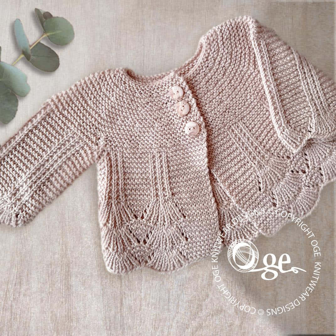 Shell Border Baby Cardigan - P097