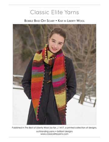 Classic Elite Yarns Bobble Bind Off Scarf Knitting Pattern