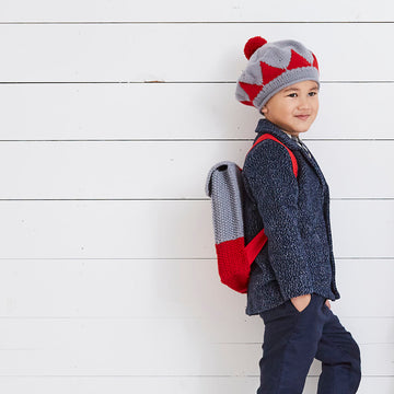 Debbie Bliss Otis Backpack & Beret Knitting Pattern