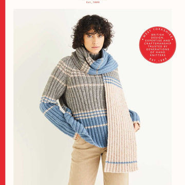 Sirdar Striped Sweater & Scarf Knitting Pattern