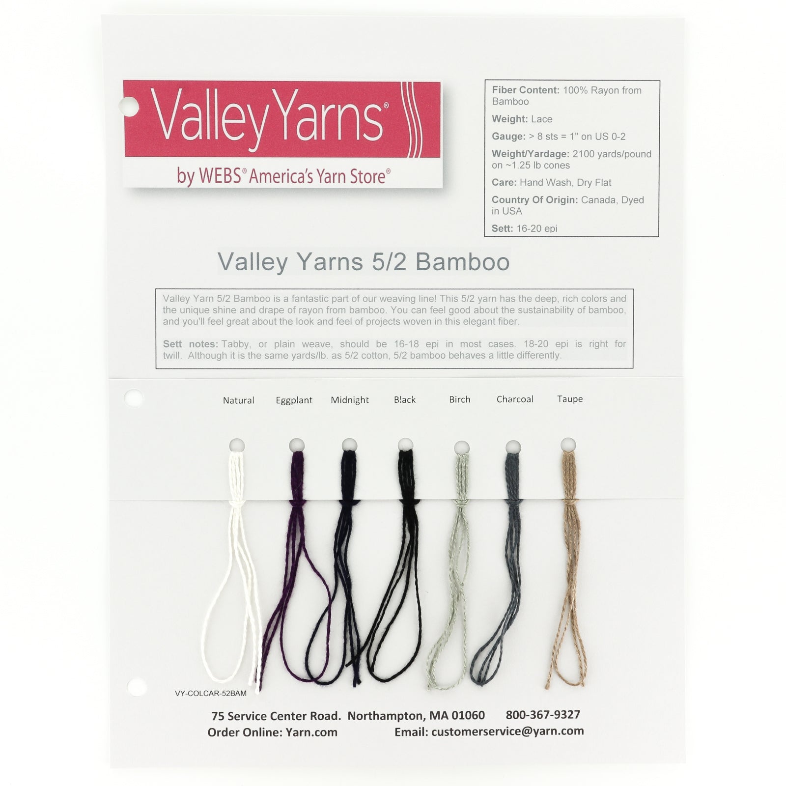 Valley Yarns 5/2 Bamboo Yarn - Rayon Lace
