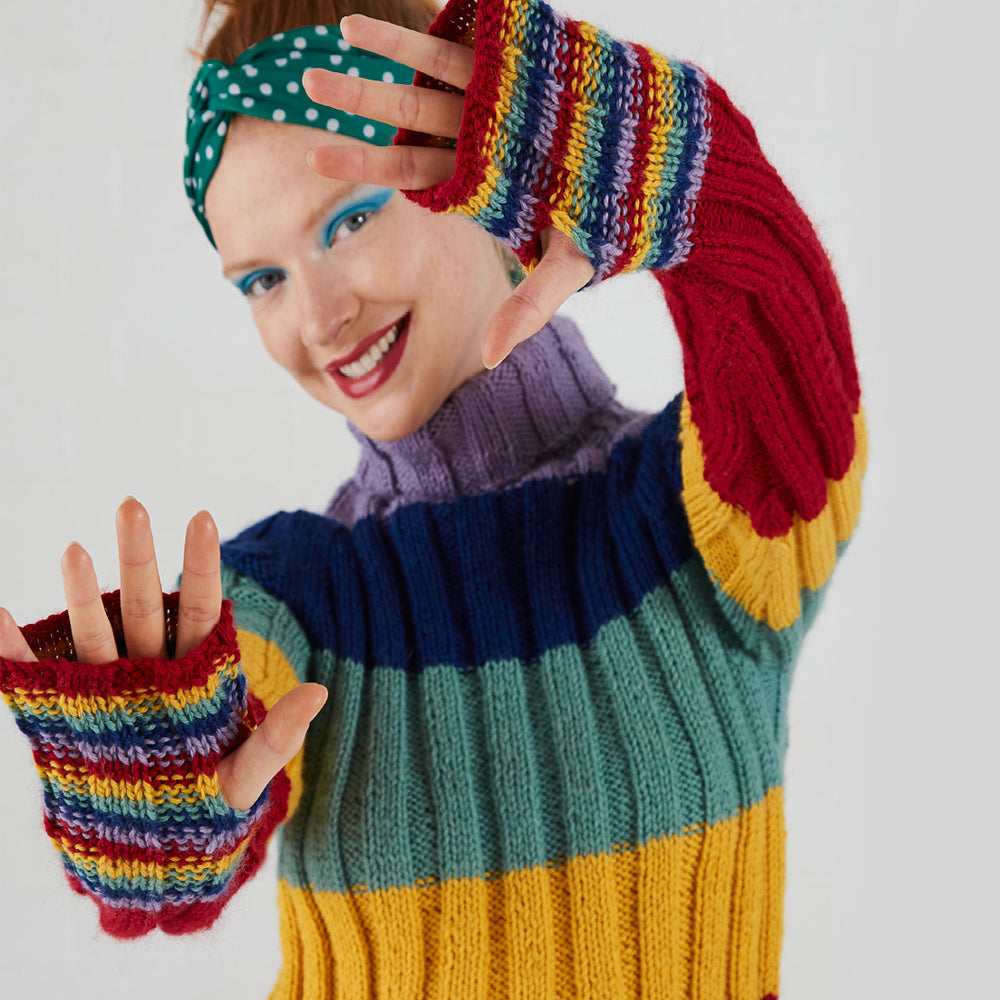 Paintbox Yarns Prismatic Polo Neck Jumper Knitting Pattern