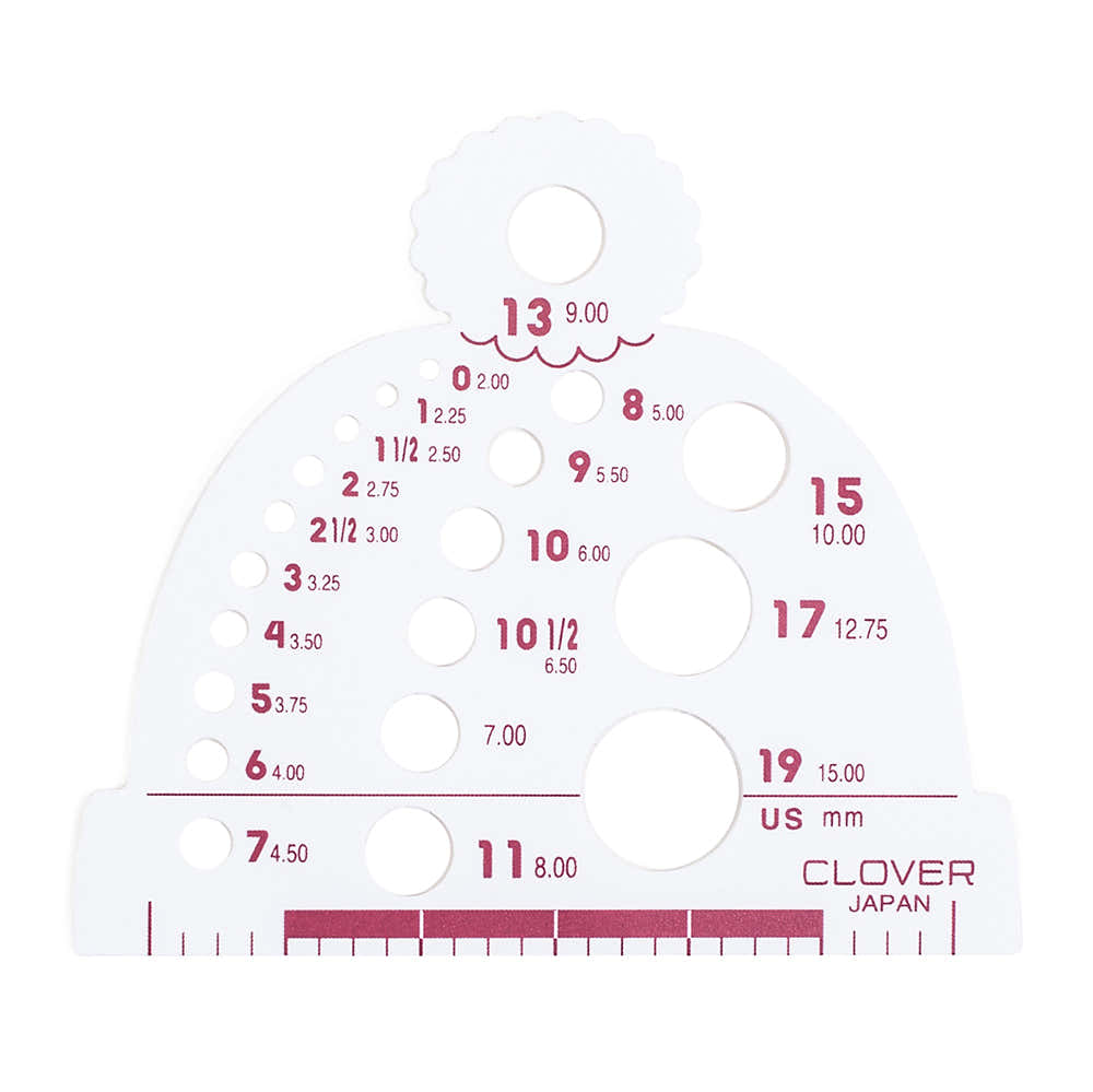 Clover Knitting Needle Gauge
