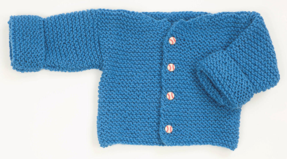 Plymouth Yarn Encore Easy Garter Stitch Baby Sweater Pattern