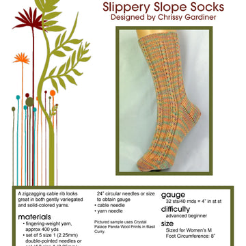 Gardiner Yarn Works Slippery Slope Socks Knitting Pattern