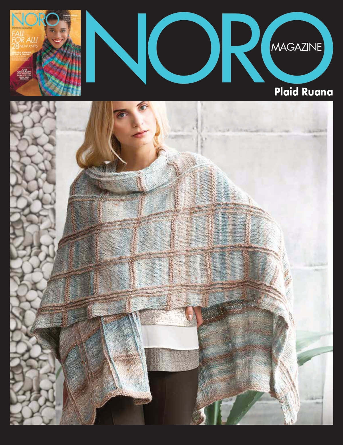 Noro Plaid Ruana Cape Knitting Pattern
