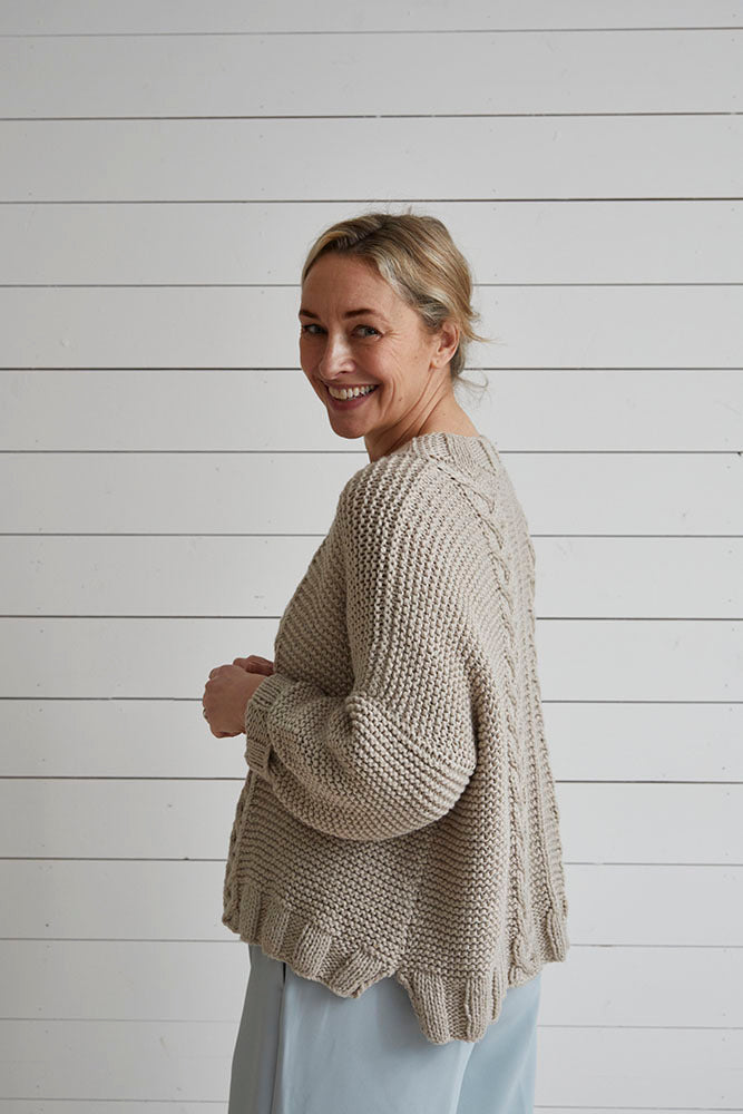 Debbie Bliss Cable & Garter Sweater Knitting Pattern