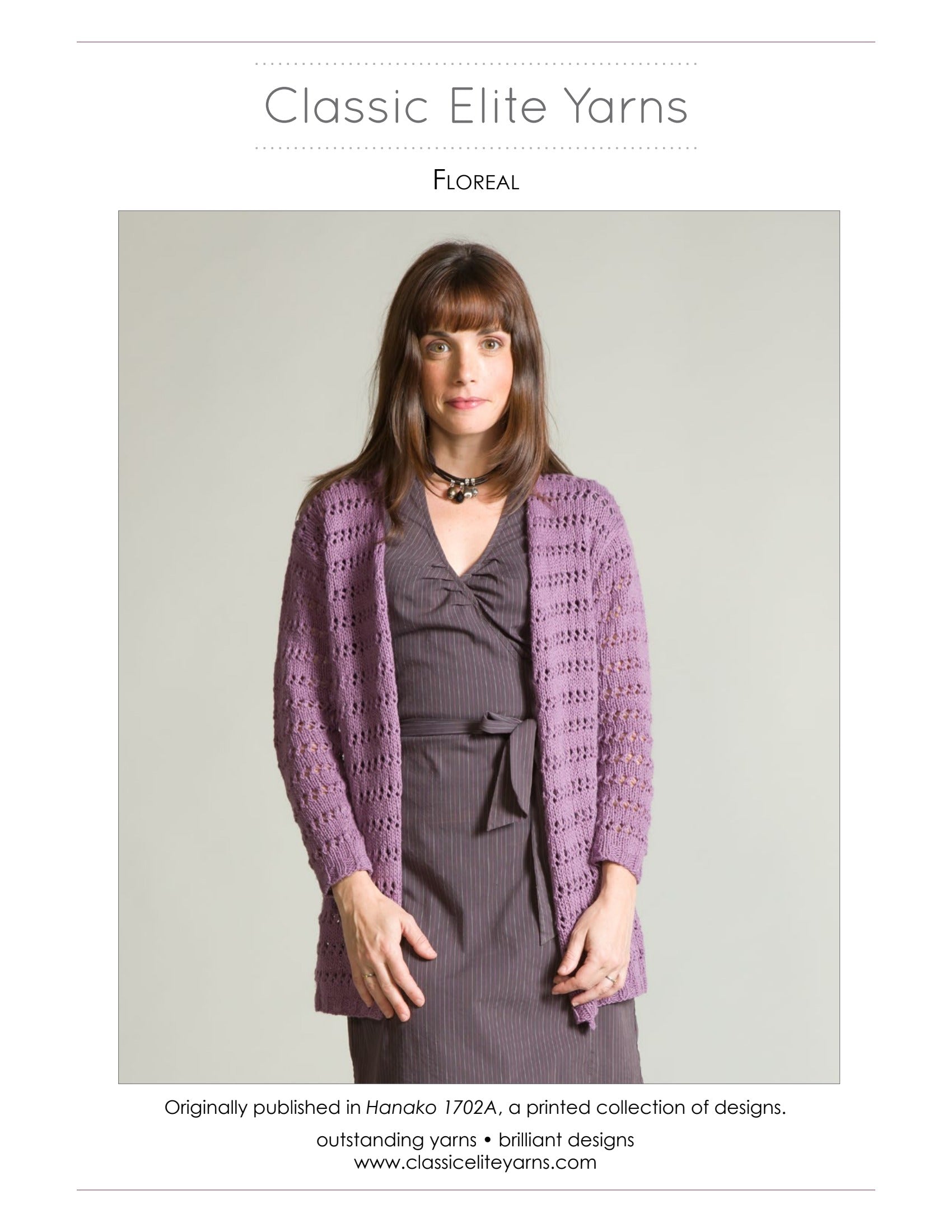 Classic Elite Yarns Floreal Cardigan Knitting Pattern