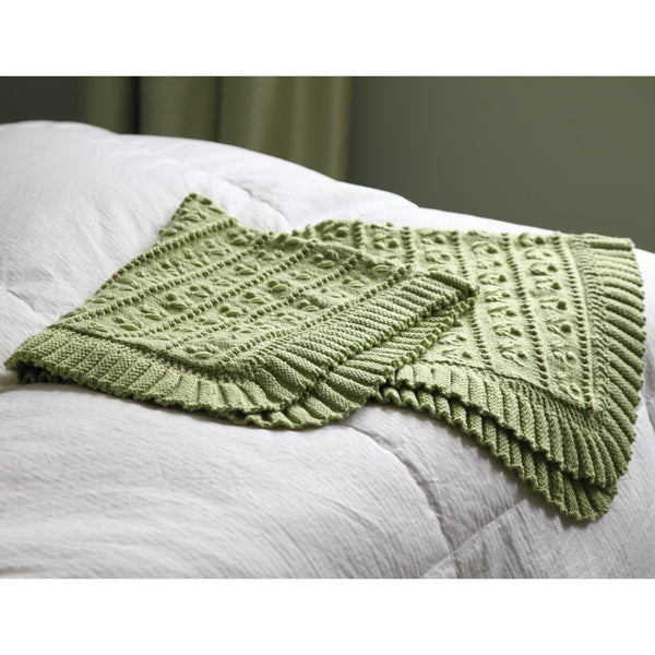 Valley Yarns Tea Rose Baby Blanket Knitting Pattern