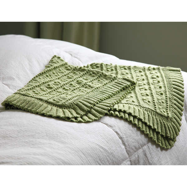 Valley Yarns Tea Rose Baby Blanket Knitting Pattern