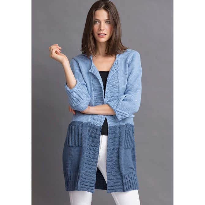 String January Colorblock Cardigan Knitting Pattern