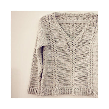 Cable V-neck Sweater