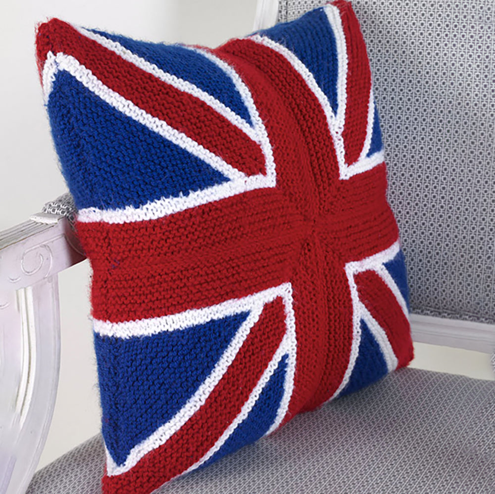 Paintbox Yarns Union Jack Patchwork Cushion Knitting Pattern