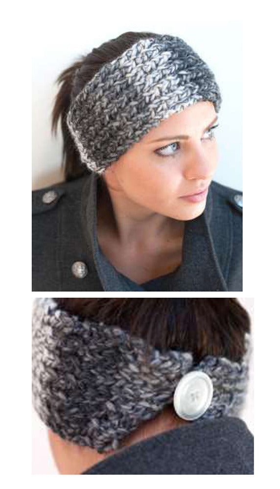 Buttoned Headband Knitting Pattern