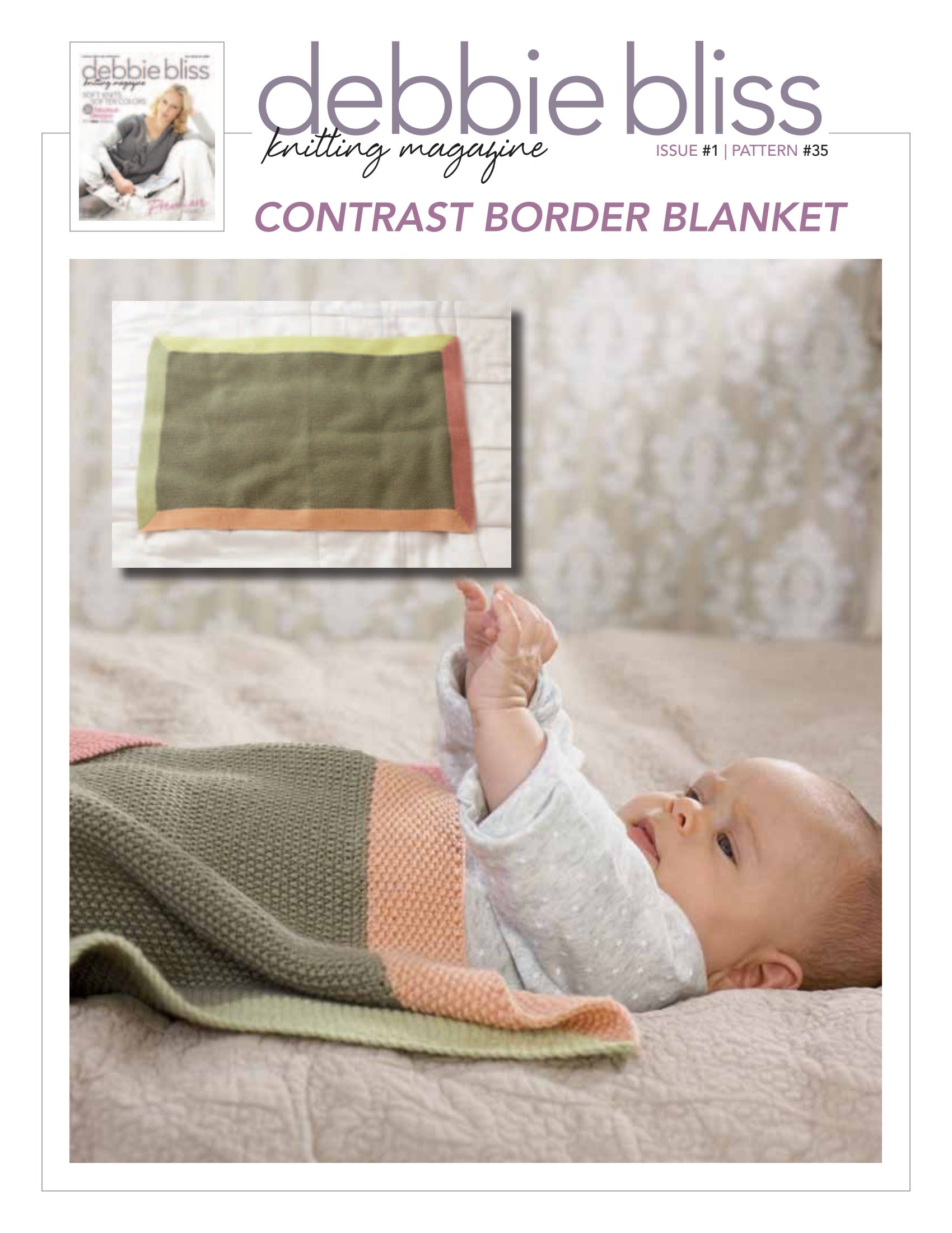 Debbie Bliss Contrast Border Blanket Knitting Pattern