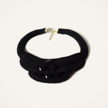 Black Crochet collar necklace