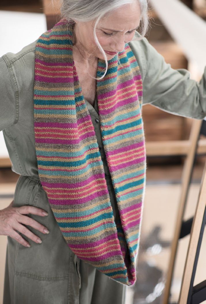 Bayadere Stripe Cowl Knitting Pattern