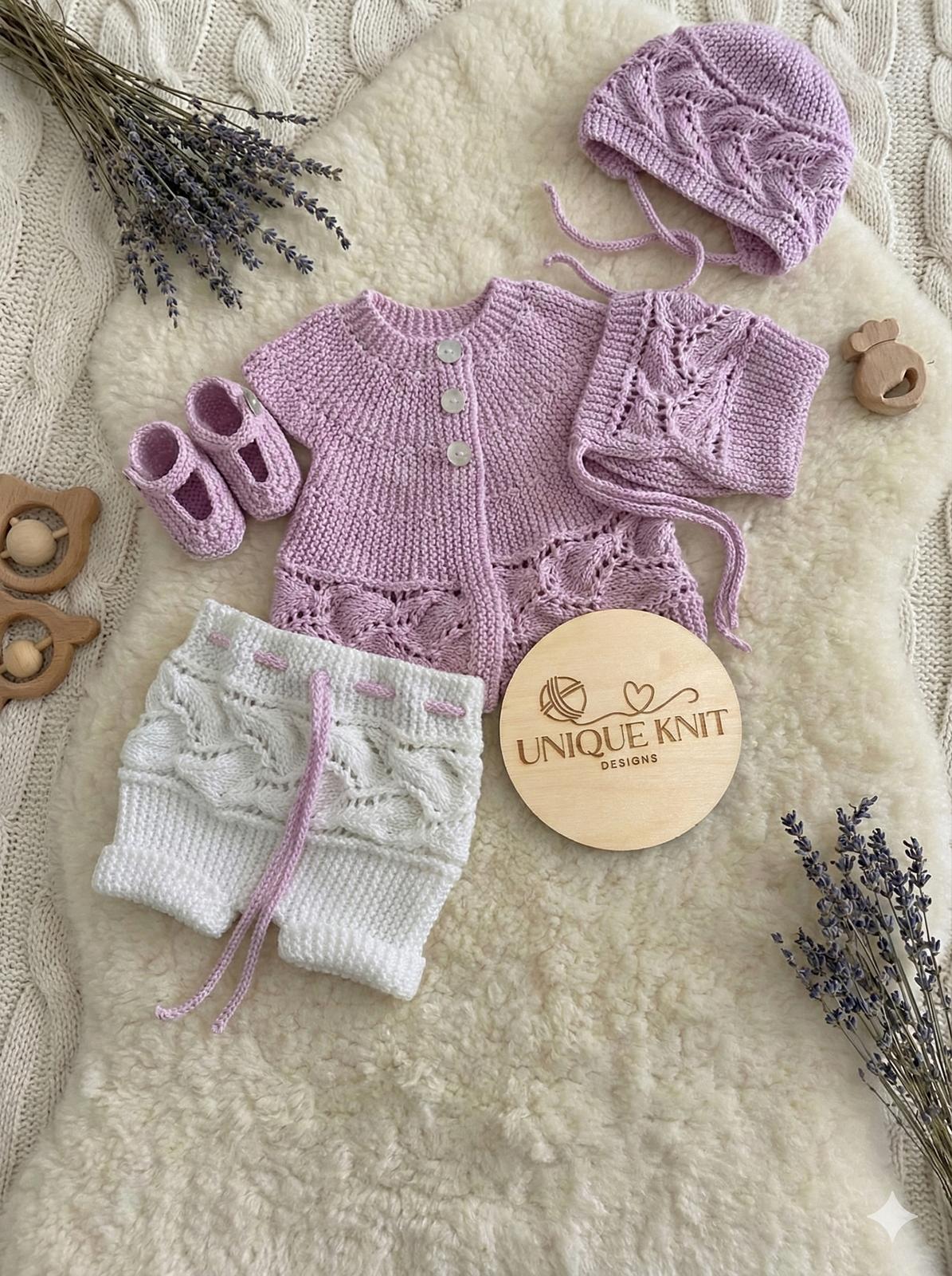 “Heather” sideways knitted set