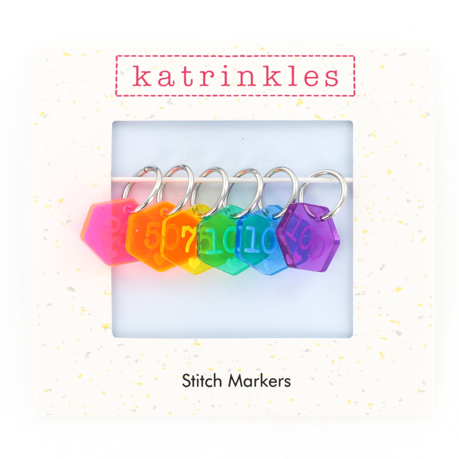Katrinkles Rainbow Cast On Counting Stitch Marker Set